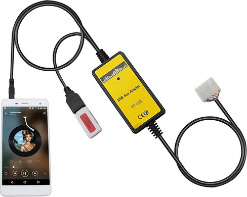محول إدخال USB وAUX لصوت السيارة من Yomikoo لسيارة Toyota Yaris 1999-2005، Highlander 1998-2003، Corolla 1998-2002، Camry 1998-2004 in Kuwait