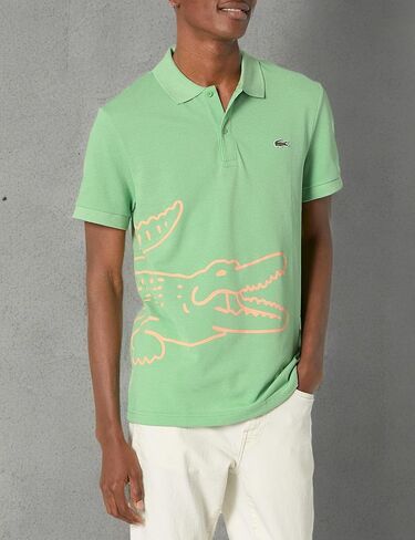 Lacoste Men's Short Sleeve Regular Fit Big Croc Graphic Polo Shirt in Saudi Arabia