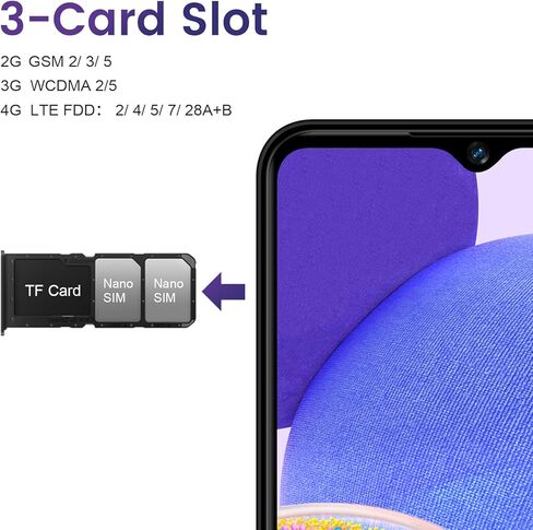 KXD A07 فتح الهاتف الخلوي، هاتف Android 12 غير مقفل، هواتف ذكية سريعة 4500 مللي أمبير 10 وات، 13 ميجابكسل + 8 ميجابكسل، 6.52 بوصة HD+، 8 جيجابايت + 128 جيجابايت/SD 256 جيجابايت، هاتف محمول، بصمة الإصبع/معرف الوجه، هاتف 4G ثنائي شريحة الاتصال - أبيض in Saudi Arabia