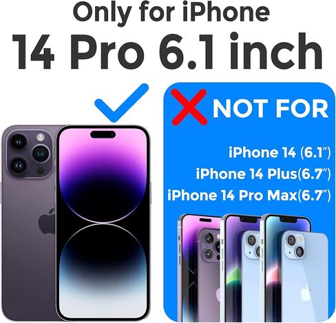 حافظة Mkeke لهاتف iPhone 14 Pro شفافة، [حماية من الدرجة العسكرية] [ليست صفراء] حافظة هاتف مضادة للصدمات لهاتف Apple iPhone 14 Pro 2022 - أسود شفاف in Kuwait
