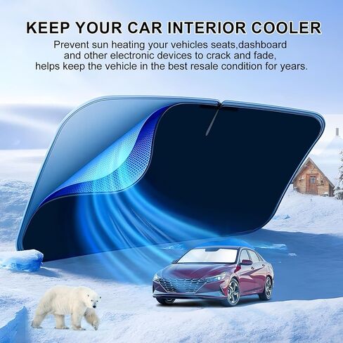 T TGBROS Windshield Sun Shade Custom Fit for 2009-2015 Honda Pilot SUV Accessories Foldable Sun Shield Reflective Polyester Sun Visor Cover Block Heat and Sun Protection in Saudi Arabia