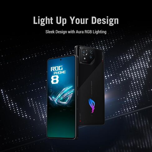 ASUS ROG Phone 8 Pro Unlocked Android Phone, US Version, 6.78" 165Hz AMOLED Display, 512GB, 16GB RAM, 5500mAh Battery, 50MP Gimbal Camera, 32MP Front, Snapdragon 8 Gen 3, Dual-SIM, Phantom Black in Saudi Arabia