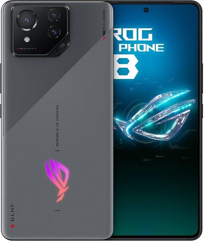 ASUS ROG Phone 8 Pro Unlocked Android Phone, US Version, 6.78" 165Hz AMOLED Display, 512GB, 16GB RAM, 5500mAh Battery, 50MP Gimbal Camera, 32MP Front, Snapdragon 8 Gen 3, Dual-SIM, Phantom Black in Saudi Arabia