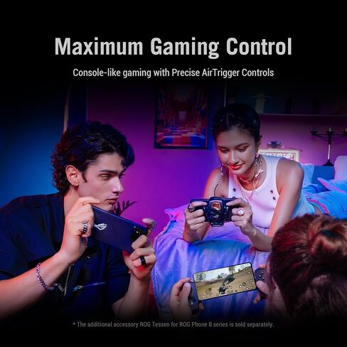 ASUS ROG Phone 8 Pro هاتف أندرويد غير مقفل، الإصدار الأمريكي، شاشة AMOLED مقاس 6.78 بوصة 165 هرتز، 512 جيجابايت، ذاكرة الوصول العشوائي 16 جيجابايت، بطارية 5500 مللي أمبير، كاميرا Gimbal 50 ميجابكسل، أمامية 32 ميجابكسل، Snapdragon 8 Gen 3، ثنائي شريحة الات in Saudi Arabia