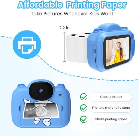 Kids Camera Instant Print 3.5 Inch, Instant Print Camera for Kids with SD Card, Kids Instant Print Camera That Prints Pictures Instantly Toy Camera Christmas Birthday Gifts for 3-12 Year Old Girl Boy in Saudi Arabia