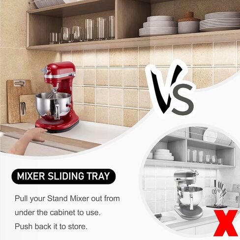 Upgrade Mixer Slider for Kitchenaid Mixer,Sliding Tray Kitchen Appliance Slide Tray Mixer Mover Mixer Mat with Smooth Rolling Wheels for Kitchenaid Series (Black, 5-8 Qt) in Kuwait