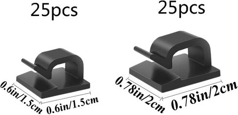 50pcs Adhesive Cable Clips, Transparent, Wire Clips, Car Cable Organizer, Cable Holder, Cable Wire Management, Cable Holder for Car, Office and Home（Included M Size and L Size Cable Clips in Saudi Arabia
