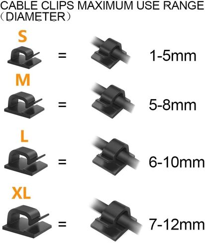 50pcs Adhesive Cable Clips, Transparent, Wire Clips, Car Cable Organizer, Cable Holder, Cable Wire Management, Cable Holder for Car, Office and Home（Included M Size and L Size Cable Clips in Saudi Arabia