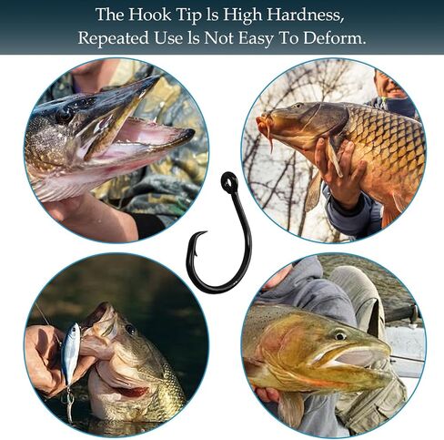 10PCS High-Carbon Steel Circle Hooks Eagle Claw Fishing Hooks, Freshwater and Saltwater Fishing Hooks for Tuna, Catfish, Bass in Saudi Arabia