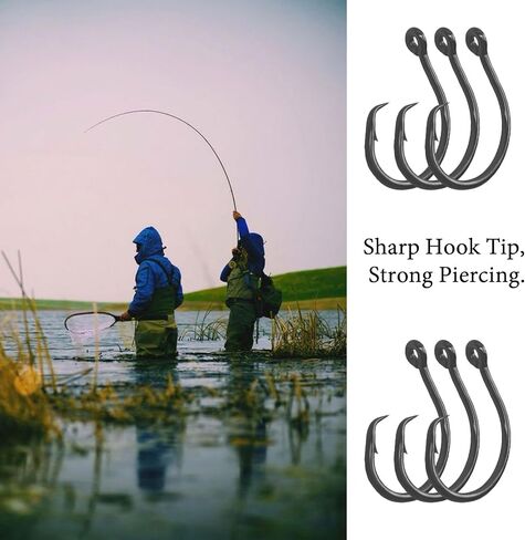 10PCS High-Carbon Steel Circle Hooks Eagle Claw Fishing Hooks, Freshwater and Saltwater Fishing Hooks for Tuna, Catfish, Bass in Saudi Arabia