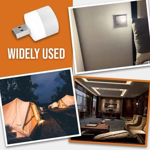 YUANQIAN Plug in LED Night Light Mini USB LED Light مرن USB LED ضوء محيط صغير USB LED ضوء، LED لمبة سيارة محمولة، داخلي، خارجي، قراءة، نوم (16 حزمة، دافئ) in Kuwait