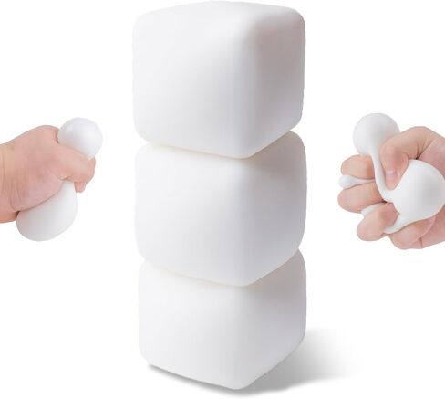 Stress Cube Squishy Balls - Collectible Fudge Candy- Soft Sensory Fidget Toy - (Set of 2) - Slow Rising Stress Balls Stretchy Fidget Fudge Cube for Anxiety Stress Relief, Maltose Filling（Random Color） in Kuwait