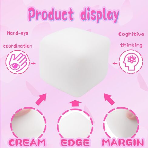 Stress Cube Squishy Balls - Collectible Fudge Candy- Soft Sensory Fidget Toy - (Set of 2) - Slow Rising Stress Balls Stretchy Fidget Fudge Cube for Anxiety Stress Relief, Maltose Filling（Random Color） in Kuwait