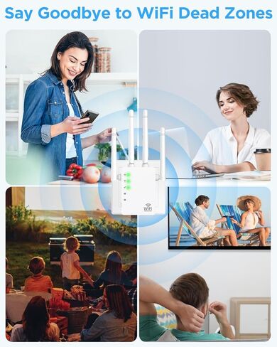 معزز إشارة موسعات WiFi للمنزل طويل المدى يصل إلى 12880 قدم مربع و105 أجهزة، معزز إشارة موسع WiFi، معزز شبكة WiFi موسع الإنترنت، موسع WiFi طويل المدى، موسع WiFi 1200 ميجا بت في الثانية in Kuwait