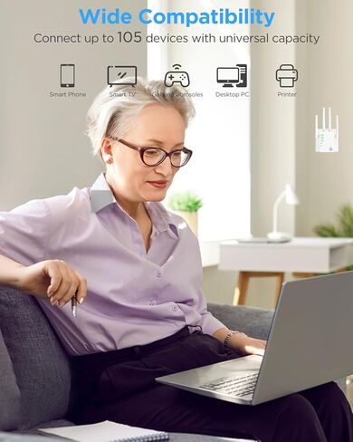 معزز إشارة موسعات WiFi للمنزل طويل المدى يصل إلى 12880 قدم مربع و105 أجهزة، معزز إشارة موسع WiFi، معزز شبكة WiFi موسع الإنترنت، موسع WiFi طويل المدى، موسع WiFi 1200 ميجا بت في الثانية in Kuwait
