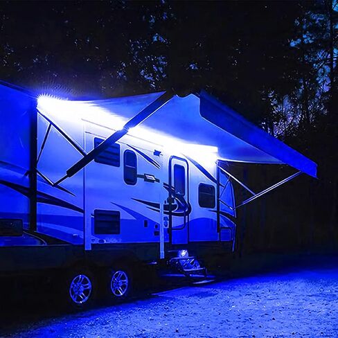 أضواء المظلة RV، 12 فولت 16.4 قدم، أضواء المظلة للتخييم RV باللون الأبيض، أضواء LED لمقطورة السفر المتنقلة، أضواء الشريط الخارجي RV المقاومة للماء، أضواء RV الخارجية in Saudi Arabia