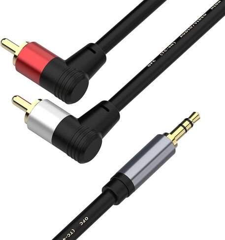 كابل مقسم صوت AUX ستيريو Y مقاس 3.5 مم إلى RCA، كابل 3.5 مم إلى RCA، محول RCA من 3.5 مم إلى 2 ذكر كابل AUX سلك AV للهواتف الذكية، MP3، الأجهزة اللوحية، مكبرات الصوت، المسرح المنزلي، HDTV (4.9FT) in Kuwait