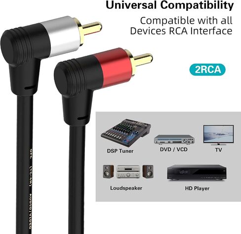 كابل مقسم صوت AUX ستيريو Y مقاس 3.5 مم إلى RCA، كابل 3.5 مم إلى RCA، محول RCA من 3.5 مم إلى 2 ذكر كابل AUX سلك AV للهواتف الذكية، MP3، الأجهزة اللوحية، مكبرات الصوت، المسرح المنزلي، HDTV (4.9FT) in Kuwait