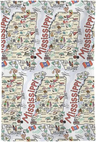 Fish Kiss 16"x24" Arkansas Map Towel is 100% Microfiber Waffle Weave Help You Explore in Detail – Our Super Absorbent & Soft, Machine Washable State Map Towel is Stain & Wrinkle Resistant in Saudi Arabia