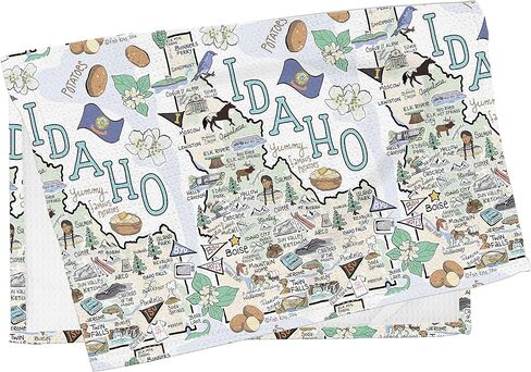 Fish Kiss 16"x24" Arkansas Map Towel is 100% Microfiber Waffle Weave Help You Explore in Detail – Our Super Absorbent & Soft, Machine Washable State Map Towel is Stain & Wrinkle Resistant in Saudi Arabia