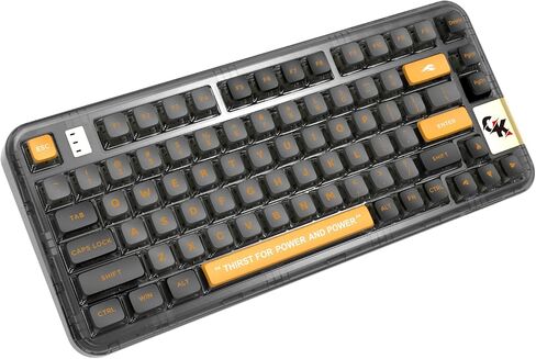 GK GAMAKAY TK75PRO Aluminum Alloy Mechanical Keyboard Gasket Mounted, Hot Swappable KTT Hyacinth Switch 2.4GHz Wireless BT5.0 USB-C 75% Cherry 81 Keys Custom RGB Backlit Gaming Keyboard (Black) in Saudi Arabia