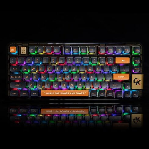 GK GAMAKAY TK75PRO Aluminum Alloy Mechanical Keyboard Gasket Mounted, Hot Swappable KTT Hyacinth Switch 2.4GHz Wireless BT5.0 USB-C 75% Cherry 81 Keys Custom RGB Backlit Gaming Keyboard (Black) in Saudi Arabia