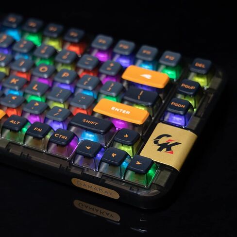 GK GAMAKAY TK75PRO Aluminum Alloy Mechanical Keyboard Gasket Mounted, Hot Swappable KTT Hyacinth Switch 2.4GHz Wireless BT5.0 USB-C 75% Cherry 81 Keys Custom RGB Backlit Gaming Keyboard (Black) in Saudi Arabia