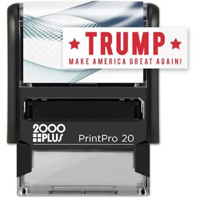 Trump 2024 Make America Great Again Self Inking Stamp / 0.5" x 1.5" Red Ink Impression USA Presidential Candidate Rubber Stamp/Republican President American Political Election Stamp