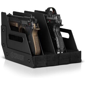 Savior Equipment Gun Pistol Revolver Firearm Handgun Rack Stand, Fit 4-12 of Most Long-Barreled Pistols, Cushioned Foam to Protect, Gun Safe Cabinet Storage Organizer Accessories