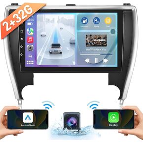 Car Radio Stereo for Toyota Camry 2015-2017: [𝟖 𝐂𝐨𝐫𝐞][𝟏𝟐𝟖𝟎*𝟖𝟎𝟎 𝐇𝐃] 10.1" Touch Screen 4+32G Head Unit with Backup Camera — Upgrade 5G WiFi Wireless Carplay GPS Bluetooth Mirror Link SWC