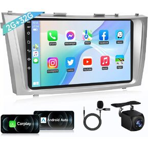 Car Radio Stereo for Toyota Camry 2015-2017: [𝟖 𝐂𝐨𝐫𝐞][𝟏𝟐𝟖𝟎*𝟖𝟎𝟎 𝐇𝐃] 10.1" Touch Screen 4+32G Head Unit with Backup Camera — Upgrade 5G WiFi Wireless Carplay GPS Bluetooth Mirror Link SWC