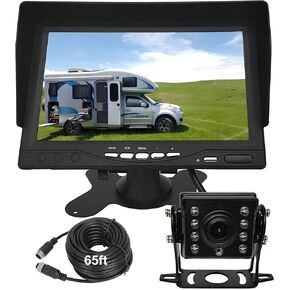 Backup Camera for Truck with 7 Inch Display 1080P Rear View Camera Provides Clear Images for Monitoring Car Trailer Truck Van Bus DC12V-24V