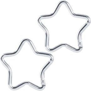 2 PCS Star Carabiners, Zinc Alloy Heavy Duty Star Shaped Keychain Clip, Carabiner Clip for Camping, Hiking, Fishing - Silver