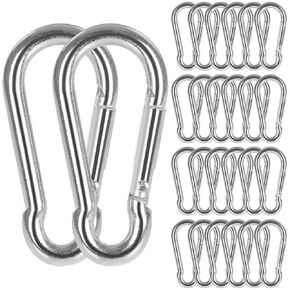60 Pack 3" Heavy Duty Spring Snap Hook, M8 5/16" Galvanized Steel Carabiner Clip Spring Snap Hook, Small Carabiner Clip Metal Clip for Home Gym, Outdoor Traveling, Swing, Hiking, 500Lbs Capacity