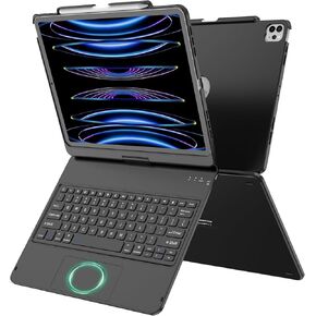 GGH Touch for iPad Keyboard Case Air 13 (M2) 2024 &12.9 iPad Pro (4th, 3rd Gen),360° Rotatable Protective Cover Multi-Touch Trackpad Keyboard Case with Pencil Holder