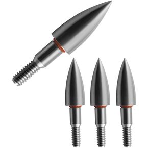 Stainless Steel Archery Field Points,9/32″，19/64″，5/16″，11/32″Size 100/125/150/175/200 Grains,Easy Pull Various, Screw in Archery Field Tips(1 Dozen 12 PCS)