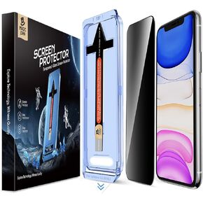 MAGIC JOHN 2 Pack for iPhone 11/iPhone XR 6.1 inch Privacy Glass Screen Protector, Auto Dust-Elimination Installation, Bubble Free, HD Clear, Easy Installation