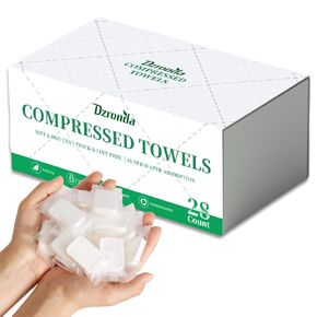 Travel Wash Cloth, 28Pcs Wash Cloths for Travel, Portable Compressed Towel Tablets, Super Absorbent Face Towel Ideal for Outdoor Camping Hiking, Beauty Salons