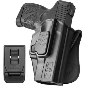 Taurus G2C Holster, OWB Holster Fits Taurus G2C/G3C, Taurus Millennium G2 PT111/PT140, Outside Waistband Carry Holster, Level II Retention Locking System, 360 Degrees Adjustable, Right/Left Hand-Clear