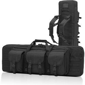 MADOG 40 inch Double Rifle Bag Soft Pistol Cases Long Portable Tactical Shotgun Backpack for Shooting Hunting Carrying, Black