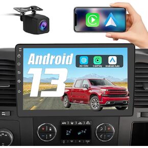 Car Radio Stereo Android 13 for Chevy Silverado 2007-2013 Tahoe Equinox GMC Sierra Yukon with Wireless CarPlay Android Auto