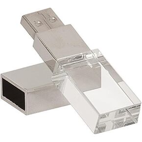 New Crystal Transparent Rectangle Genuine USB Flash Drive Wedding Gift Pen Drive,Silver