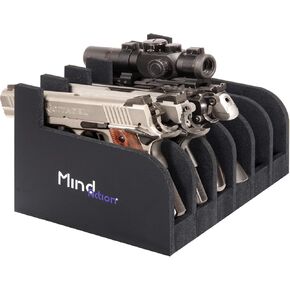 Mind and Action Foam Pistol Rack Handgun Holder for Gun Safe Gun Cabinet Accessories, Customized Gun Storage Solution