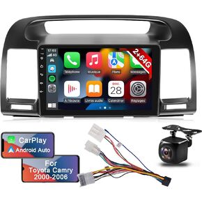 Android 13 Car Stereo for Toyota Camry 2000 2001 2002 2003 2004 2005 2006 9inch Touchscreen Radio with Carplay | Android Auto | Hi-Fi | Mirror Link+Backup Camera and Mic [2+64G]