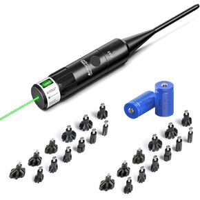 Red/Green Bore Sight Kit Boresighters with 2 Sets Adapters Automatically Adjust Focus for .177 to .50 Caliber Pistols Rifle