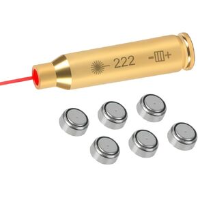 GOTICAL .222 Brass Laser Boresighter Red Dot Bore Sight 222 Red Laser Bore Sight