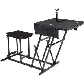 Goplus Portable Shooting Bench, Foldable Shooting Table Seat Set with Adjustable Gun Rest and Ammo Pockets, Shooting Bench Rest for Rifles, Outdoor Range and Hunting