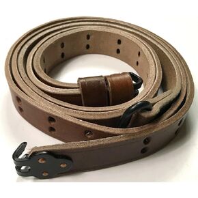 US M1 Garand WWI M1907 Military Style Leather Sling 1" Inch Width- Leather & Steel Hardware 1" Inch