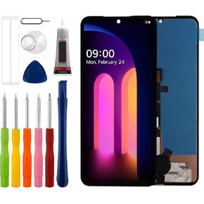 [New] Duotipa LCD Display Touch Screen Digitizer Assembly Replacement for LG V60 ThinQ 5G LM-V600 A001LG 6.8" with Technical Repair Tools Kit-Black.