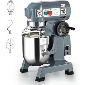Commercial Food Mixer 15QT 600W 110V 3 Speeds Adjustable, Stand Mixer Dough Kneading Machine with Stainless Steel Bowl Dough Hooks Whisk Beater, With Safety Guard for Bakeries Restaurants Pizzerias